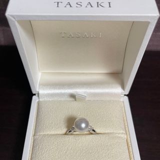 タサキ(TASAKI)の【現行　超美品】TASAKI 大玉リング11.5号pt900 ダイヤ0.12ct(リング(指輪))