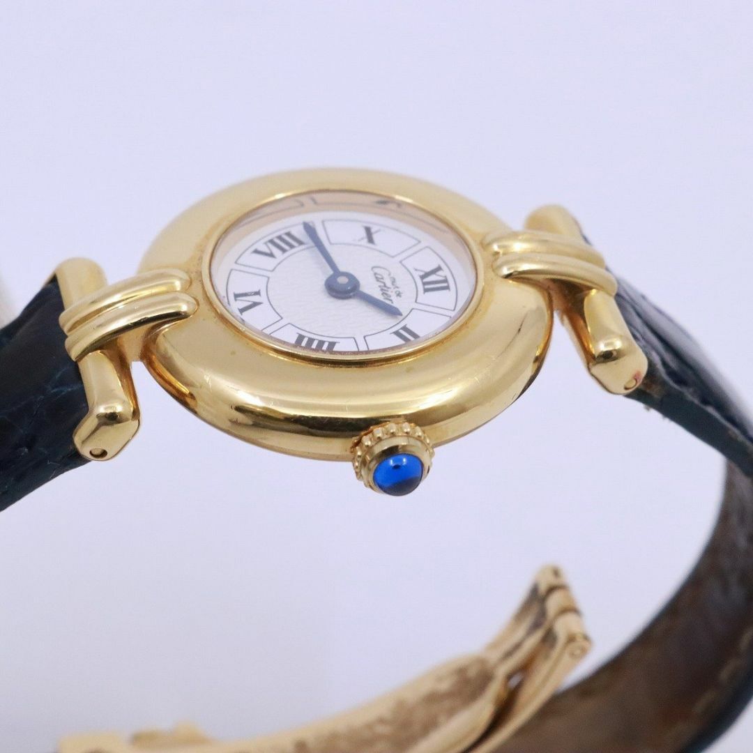 Cartier(カルティエ)のカルティエ マストコリゼ クォーツ レディース 腕時計 白文字盤 純正革ベルト・Dバックル レディースのファッション小物(腕時計)の商品写真