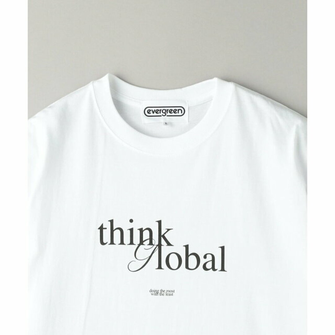 BEAUTY&YOUTH UNITED ARROWS(ビューティアンドユースユナイテッドアローズ)の【WHITE】<evergreen> THINK GLOBAL/Tシャツ メンズのトップス(Tシャツ/カットソー(半袖/袖なし))の商品写真