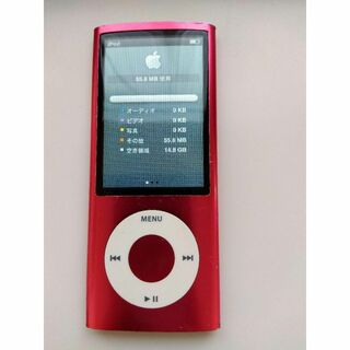 アップル(Apple)の動作確認済　iPod nano 第5世代 16GB ピンク 純正ケーブル付き(ポータブルプレーヤー)