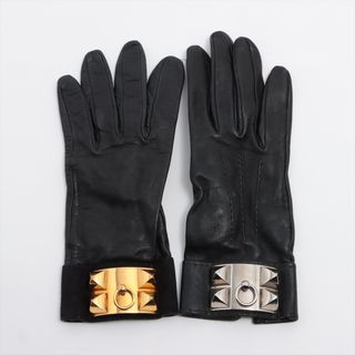エルメス(Hermes)のエルメス コリエドシアン GP×革  ブラック レディース 手袋(手袋)