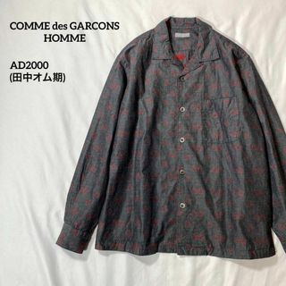 コムデギャルソンオム(COMME des GARCONS HOMME)の【田中オム期】コムデギャルソンオム　00AW 総柄刺繍シャンブレーシャツ　グレー(シャツ)