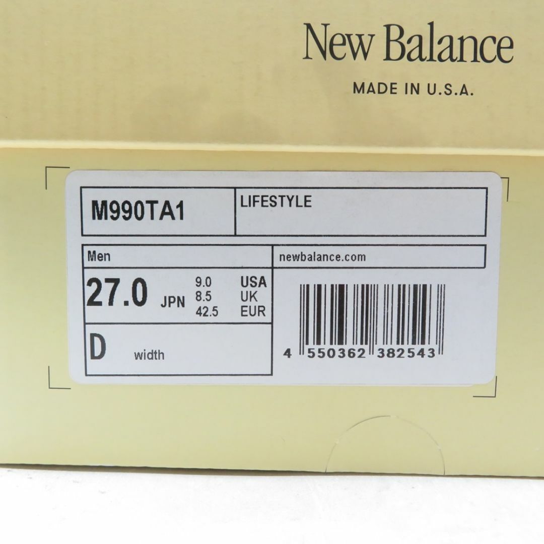 New Balance(ニューバランス)のNEW BALANCE M990TA1 MADE IN USA サイズ27.0cm メンズの靴/シューズ(スニーカー)の商品写真