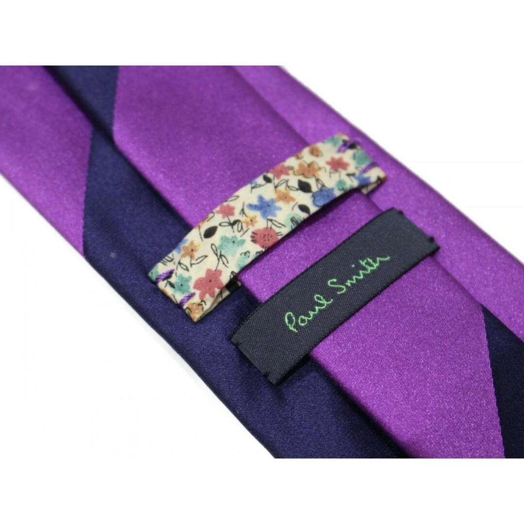 Paul Smith(ポールスミス)のPaul Smith　ポール・スミス　レジメンタルタイ　ネクタイ　パープル系×ネイビー系　花柄　シルク100％　スーツ小物　メンズ　ギフト　プレゼント包装可【中古】松前R56号店 メンズのファッション小物(その他)の商品写真