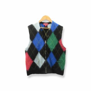 シュプリーム(Supreme)のSUPREME 24ss Brushed Argyle Zip Up Vest サイズS シュプリーム ブラッシュドアーガイルジップアップベスト 大名店【中古】(ベスト)