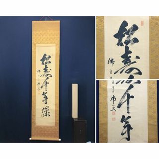 【真作】佛通寺管長/藤井虎山/松寿千年緑/禅語/掛軸☆宝船☆AC-107(絵画/タペストリー)