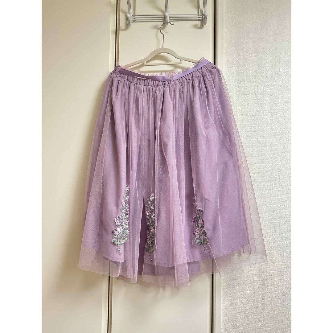 F i.n.t(フィント)の刺繍チュールスカート レディースのスカート(ひざ丈スカート)の商品写真