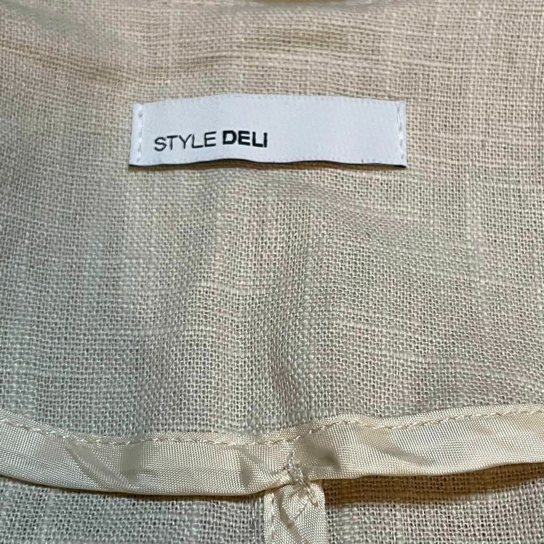 STYLE DELI(スタイルデリ)のSTYLE DELI スタイルデリ　リネンノーカラージャケット レディースのジャケット/アウター(ノーカラージャケット)の商品写真