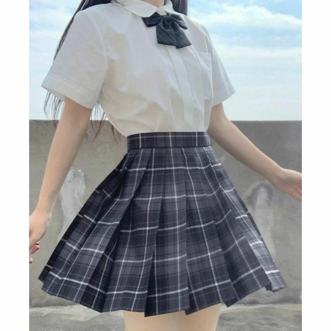 制服女子高生 M 高校 学生 スカート リボン 韓国 コスプレ セット 黒 JK レディースのレディース その他(その他)の商品写真