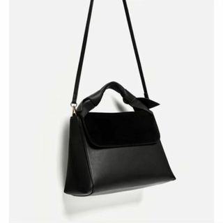 ザラ(ZARA)のZARA♡2WAYリボンバッグ♡ブラック♡通勤シンプルコーデ♡１回使用のみ♡ザラ(トートバッグ)