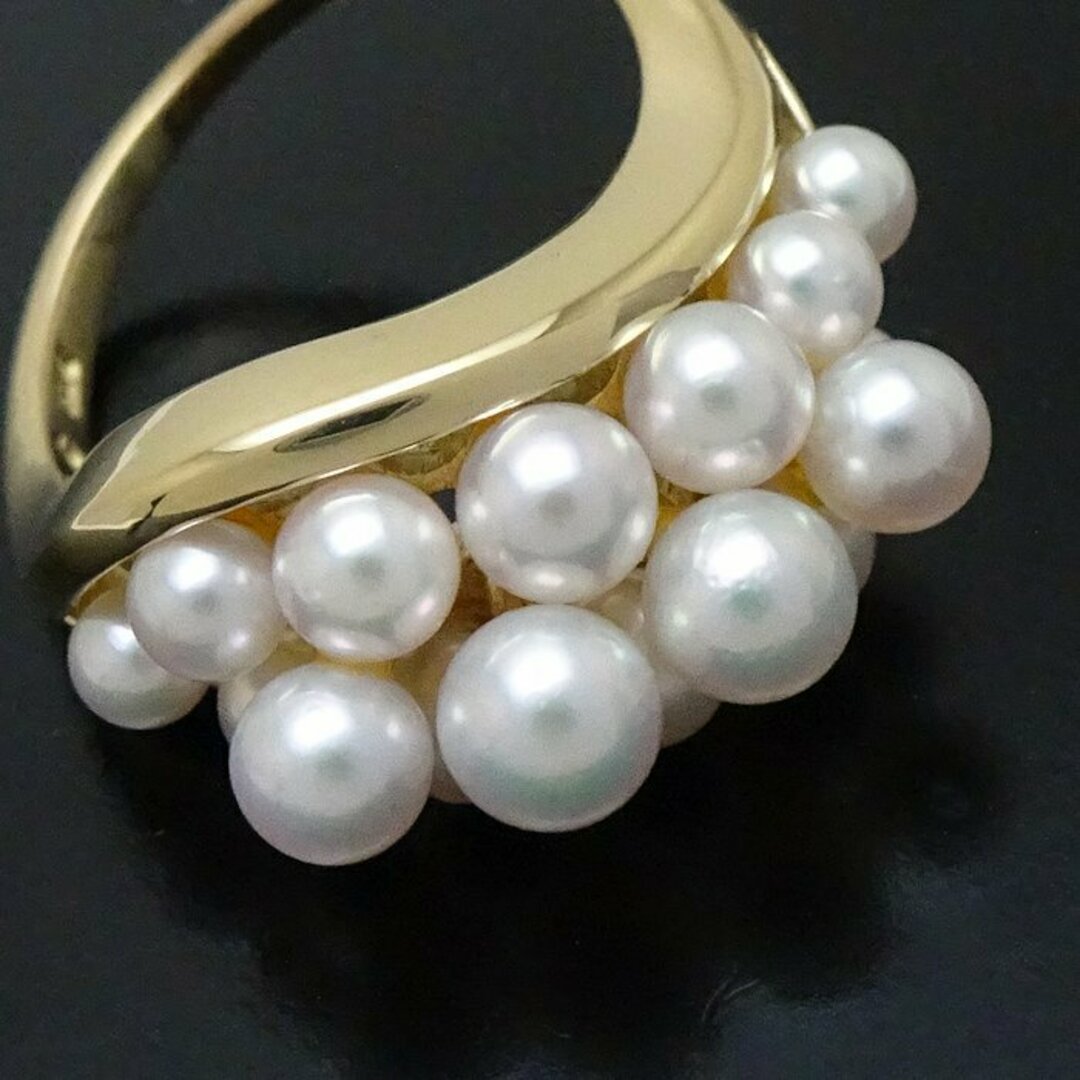 MIKIMOTO(ミキモト)のMIKIMOTO ミキモト パール リング 指輪 ベビーパール 12号 真珠 K18YG イエローゴールド/291525【中古】【BJ】 レディースのアクセサリー(リング(指輪))の商品写真