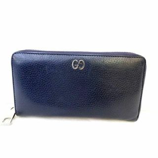 グッチ(Gucci)のグッチ GUCCI ■ 473928 レザー ジップアラウンドウォレット ラウンドファスナー長財布 ネイビー系 □6C ク100(長財布)