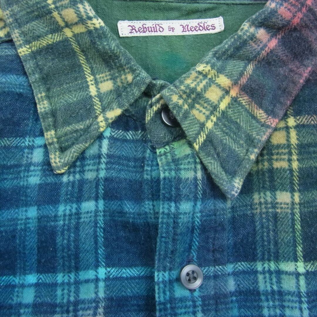 Needles(ニードルス)のNeedles ニードルス HM305 REBUILD BY NEEDLES Flannel Shirt-7 Cuts Wide Shirt リビルド バイ ニードルズ フランネル ワイド 長袖 シャツ マルチカラー系【中古】 メンズのトップス(シャツ)の商品写真