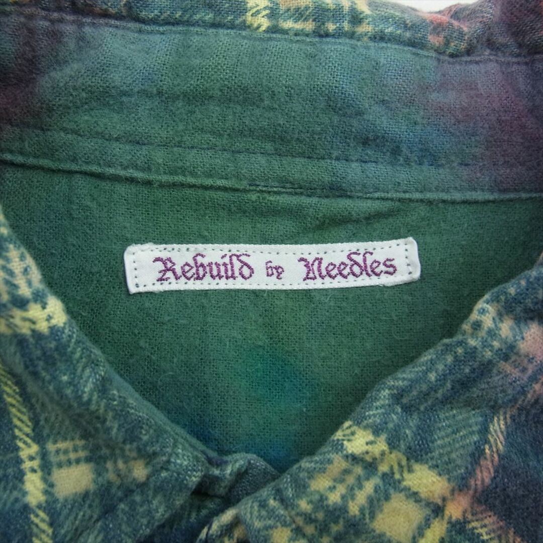 Needles(ニードルス)のNeedles ニードルス HM305 REBUILD BY NEEDLES Flannel Shirt-7 Cuts Wide Shirt リビルド バイ ニードルズ フランネル ワイド 長袖 シャツ マルチカラー系【中古】 メンズのトップス(シャツ)の商品写真