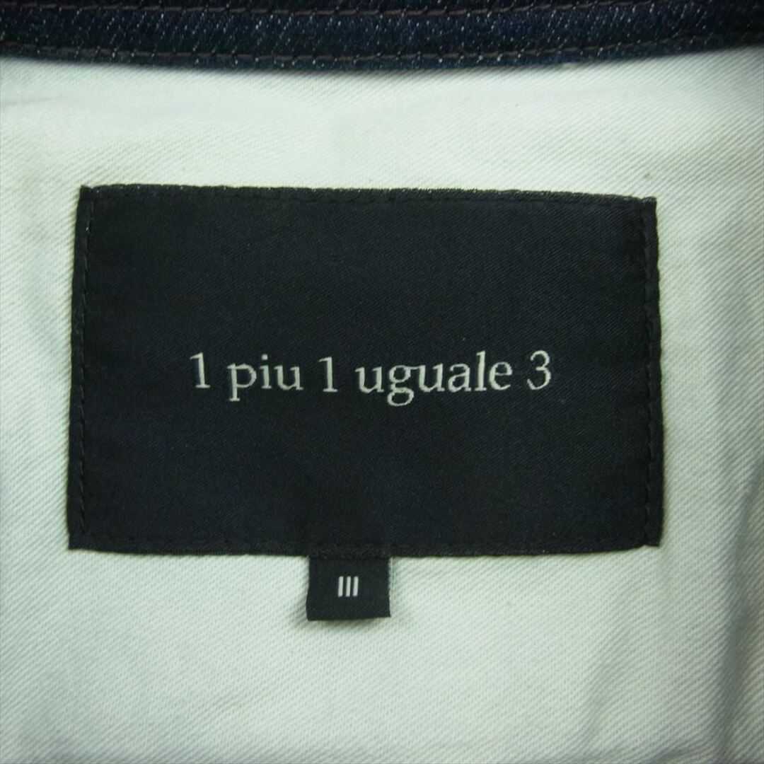 1piu1uguale3(ウノピゥウノウグァーレトレ)の1piu1uguale3 ウノピュウノウグァーレトレ MRB522 CTU220 2ND-JKT セカンドタイプ デニムジャケット Gジャン インディゴブルー系 3【中古】 メンズのジャケット/アウター(その他)の商品写真