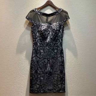 タダシショウジ(TADASHI SHOJI)のタダシショウジ TADASHI SHOJI 総レース ワンピース ブラック 黒0(ミニワンピース)