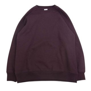 コモリ(COMOLI)のCOMOLI コモリ 23AW Y03-05002 コットン吊裏毛 クルーネック スウェット トレーナー Burgundy バーガンディ系 1【中古】(スウェット)