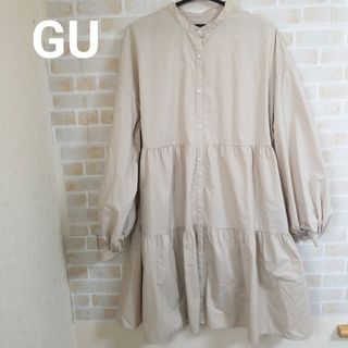 ジーユー(GU)のGU ティアードミニシャツワンピース(ミニワンピース)