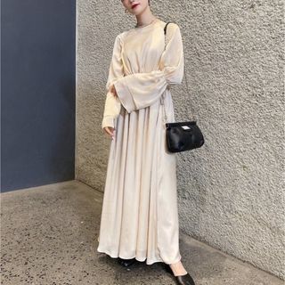 acka dress one-piece（beige）(ロングワンピース/マキシワンピース)