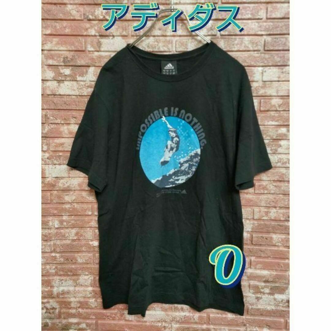 adidas(アディダス)のadidas アディダス クルーネック 半袖Tシャツ 黒 サイズO メンズのトップス(Tシャツ/カットソー(半袖/袖なし))の商品写真