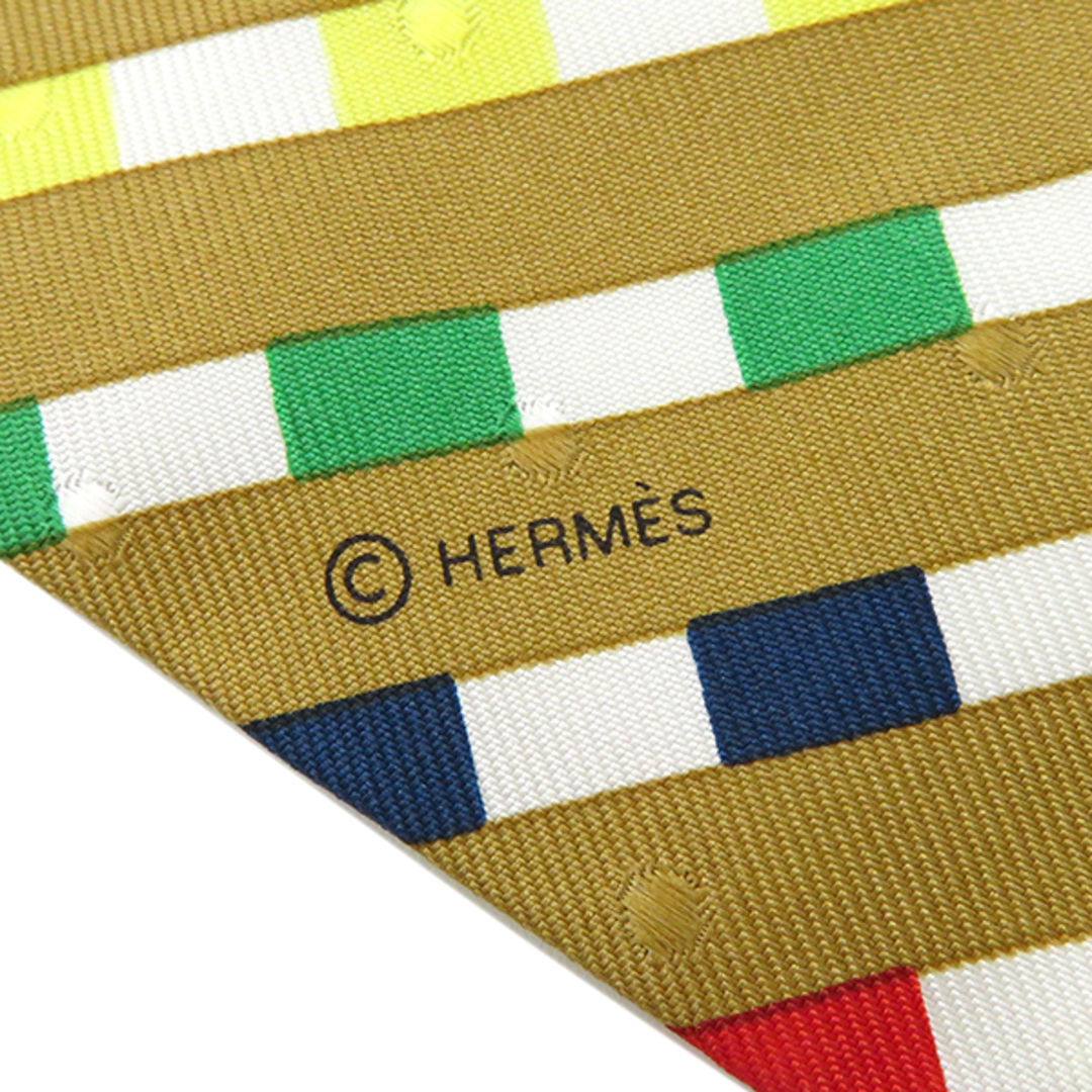 Hermes(エルメス)のエルメス HERMES スカーフ ツイリー シルク タバ×ローズ×ブルー 新品 未使用【Bouclerie moderne/モダンなバックル】  【箱】【中古】 レディースのファッション小物(バンダナ/スカーフ)の商品写真