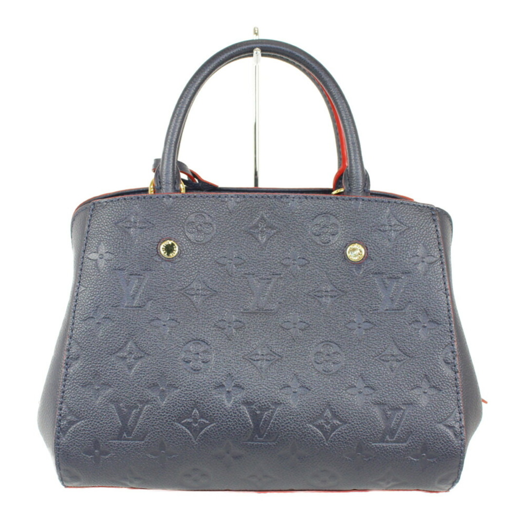 LOUIS VUITTON(ルイヴィトン)のLOUIS VUITTON ルイヴィトン モンテーニュ BB M42747 モノグラム・アンプラント ネイビー系×レッド レザー レディース ウィメンズ ユニセックス ブランド LV 人気 定番 ハンドバッグ 2WAYバッグ【中古】松前R56号店 レディースのバッグ(ハンドバッグ)の商品写真