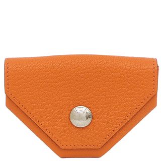 エルメス(Hermes)のエルメス HERMES コインケース ル ソワ サンドゥーズ シェーブル オレンジ シルバー金具 □M刻印 【箱】【中古】(コインケース)