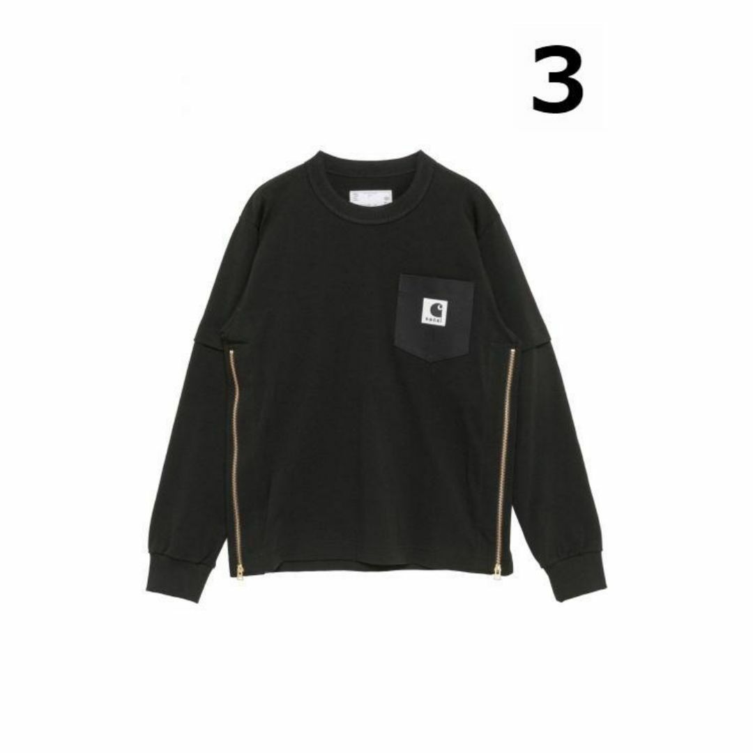 carhartt(カーハート)のsacai Carhartt WIP L/S T-Shirt 黒 3 メンズのトップス(Tシャツ/カットソー(七分/長袖))の商品写真