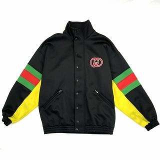 グッチ(Gucci)の【SALE】GUCCI グッチ ブルゾン ウェブストライプ ライトネオブレンジャケット インターロッキングG アウター ジャージ アパレル 服 XS 706437 ブラック 黒 マルチカラー ポリエステル  ポリウレタン   メンズ 春 秋 美品【中古品】(ブルゾン)