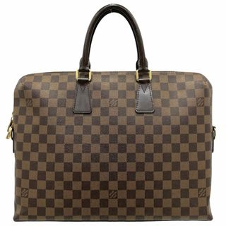 ルイヴィトン(LOUIS VUITTON)のLOUIS VUITTON ルイヴィトン ハンドバッグ ダミエ ポルトドキュマンジュール ブリーフケース ビジネスバッグ PDJ 鞄 かばん N42242    ブラウン 茶 ゴールド金具 メンズ【中古品】(ハンドバッグ)