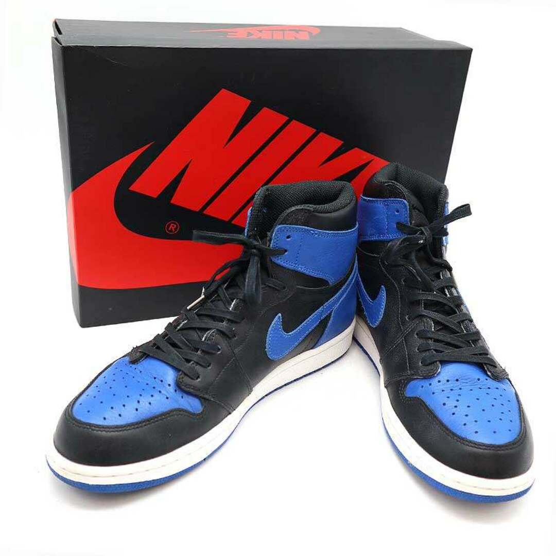 NIKE(ナイキ)のNIKE ナイキ AIR JORDAN 1 RETRO HIGH OG ROYAL スニーカー ブラック ブルー 28cm 555088-007 メンズの靴/シューズ(スニーカー)の商品写真