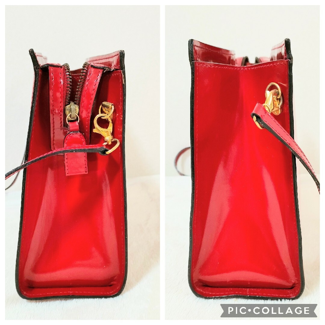 Salvatore Ferragamo(サルヴァトーレフェラガモ)の希少　サルヴァトーレ　フェラガモ　ショルダーバッグ　パテント　レッド　赤　 レディースのバッグ(ショルダーバッグ)の商品写真