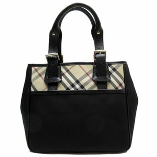 バーバリー(BURBERRY)のバーバリー BURBERRY ハンドバッグ ノバチェック キャンバス/レザー ブラック/ベージュ/マルチカラー シルバー レディース 送料無料【中古】 w0031a(ハンドバッグ)