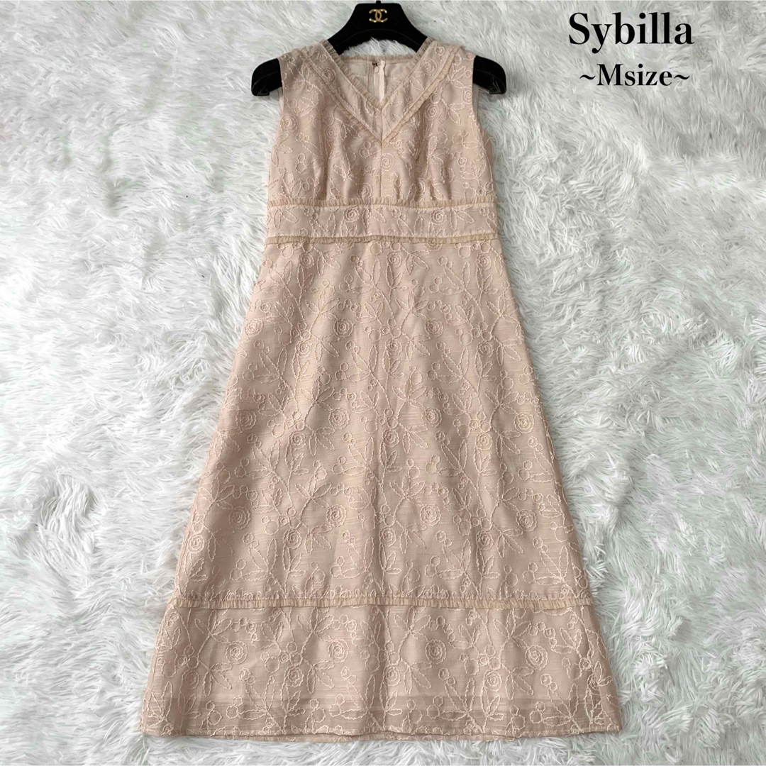 Sybilla(シビラ)の【極美品】Sybilla フラワー刺繍ロングワンピース シビラ 花柄 レース レディースのワンピース(ロングワンピース/マキシワンピース)の商品写真