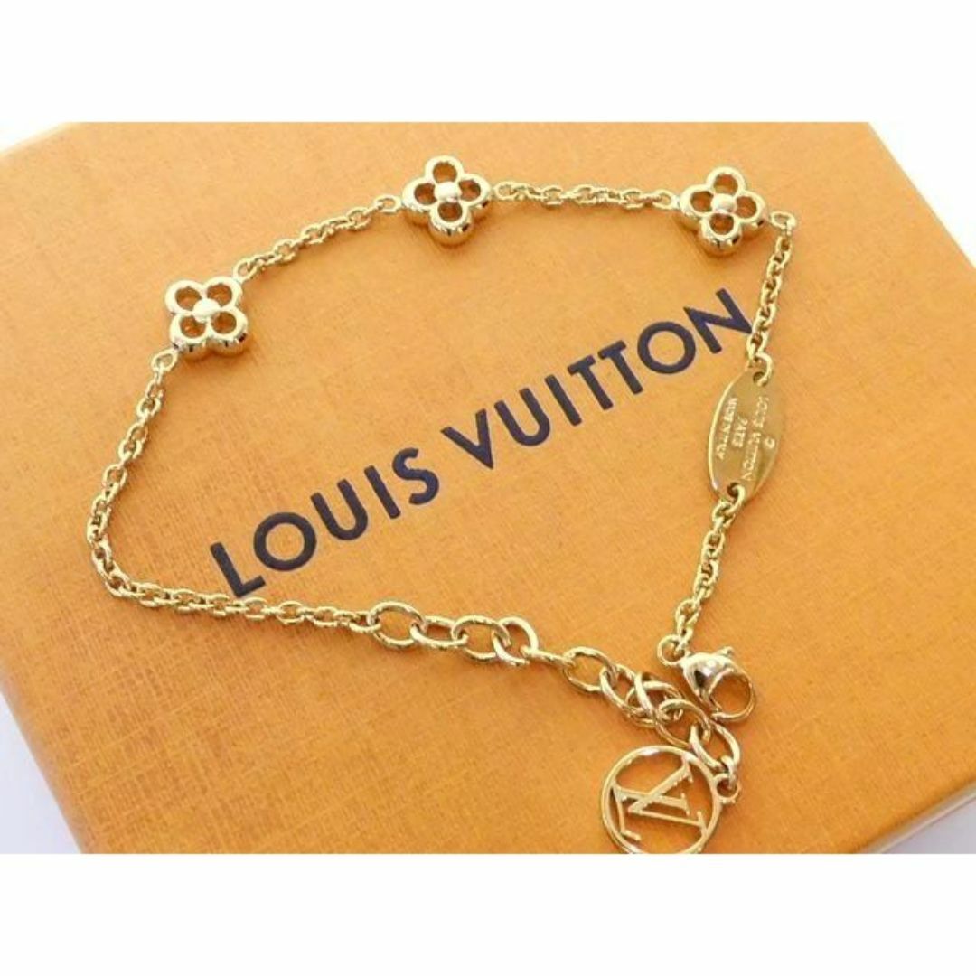 LOUIS VUITTON(ルイヴィトン)の美品 ヴィトン ■ M68127 OB1107 LV フラワーフル ブレスレット ゴールド レディース Louis Vuitton □6C マニ100 レディースのアクセサリー(ブレスレット/バングル)の商品写真