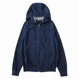 エンポリオアルマーニ(Emporio Armani)の美品 エンポリオアルマーニ コットン ニット パーカー ジャケット ブルゾン M(パーカー)