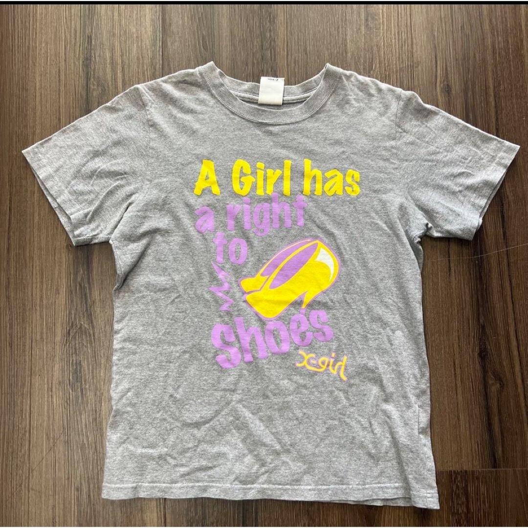 X-girl(エックスガール)の⭐︎ X-garl エックスガール　Tシャツ　半袖　プリント　グレー レディースのトップス(Tシャツ(半袖/袖なし))の商品写真