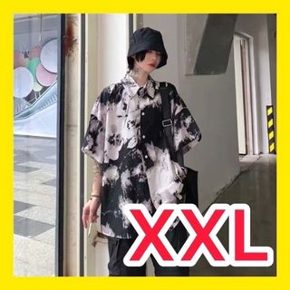 XXL レディース　シャツ　ゆったり　レトロ　夏　半袖 オーバーサイズ(シャツ/ブラウス(半袖/袖なし))