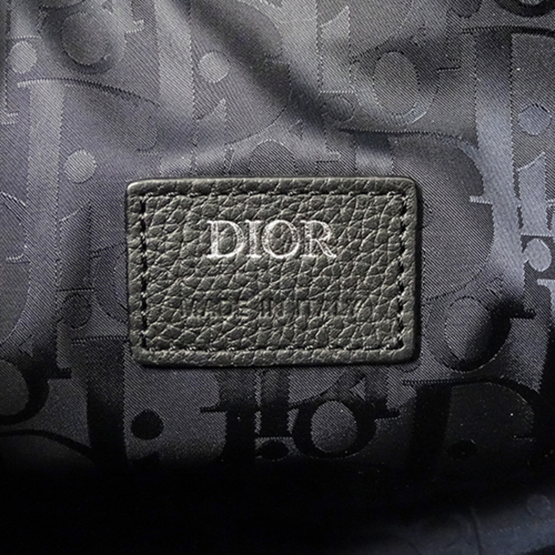 Christian Dior(クリスチャンディオール)のディオール Dior バッグ レディース ブランド ショルダーバッグ サドルバッグ レザー ブラック フラワー ロゴ 刺繍 黒 おしゃれ コンパクト ミニバッグ 【中古】 レディースのバッグ(ショルダーバッグ)の商品写真