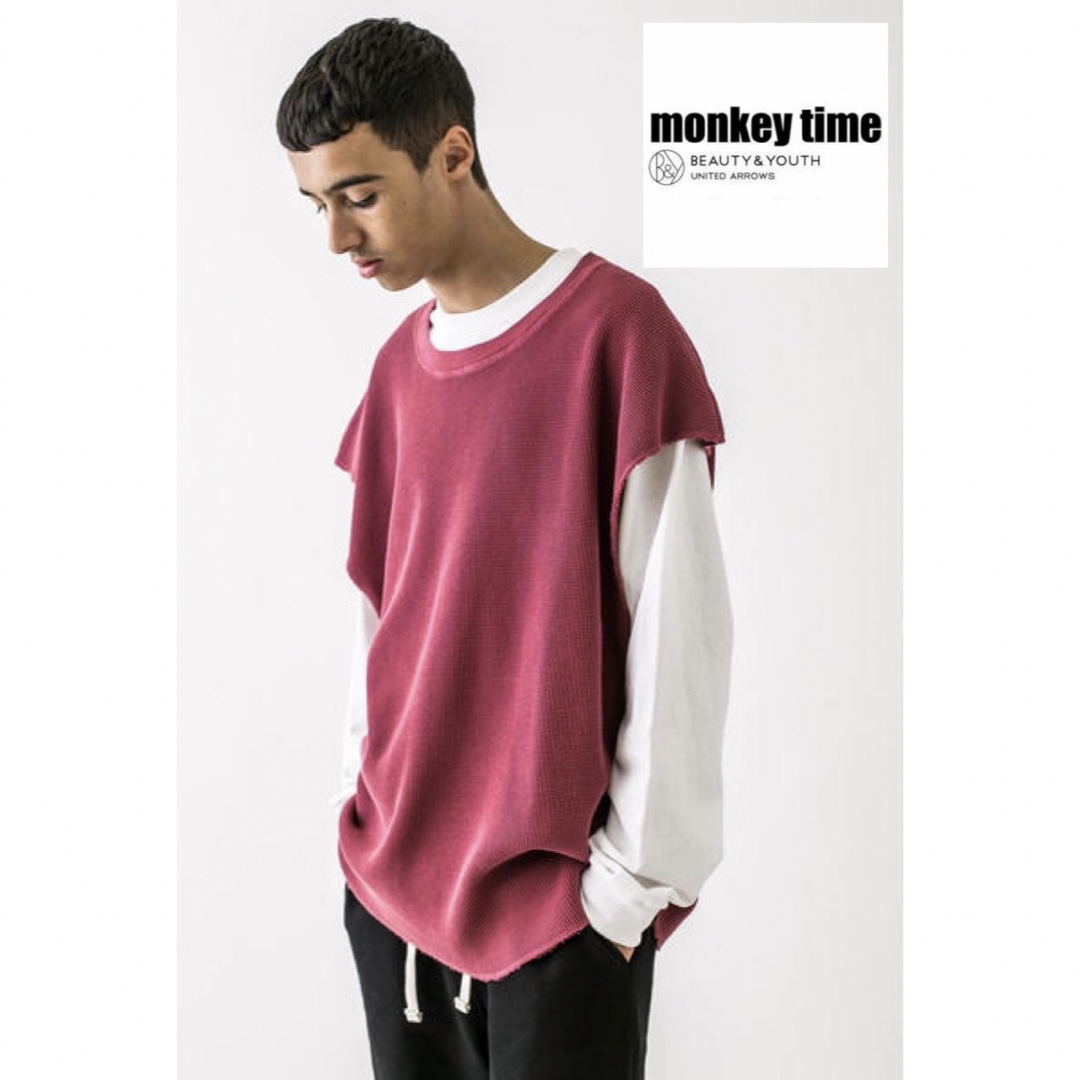 MONKEY TIME（UNITED ARROWS）(モンキータイム)のCALUX × monkey time WAFFLE MASCLE SLEEVE メンズのトップス(Tシャツ/カットソー(半袖/袖なし))の商品写真