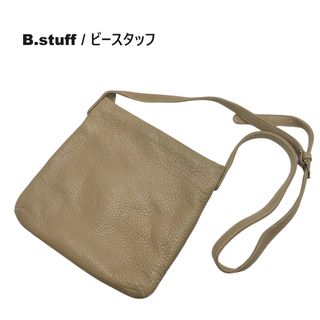 B.stuff / ビースタッフレザーショルダーバッグ　レザー　ベージュ　良品(ショルダーバッグ)