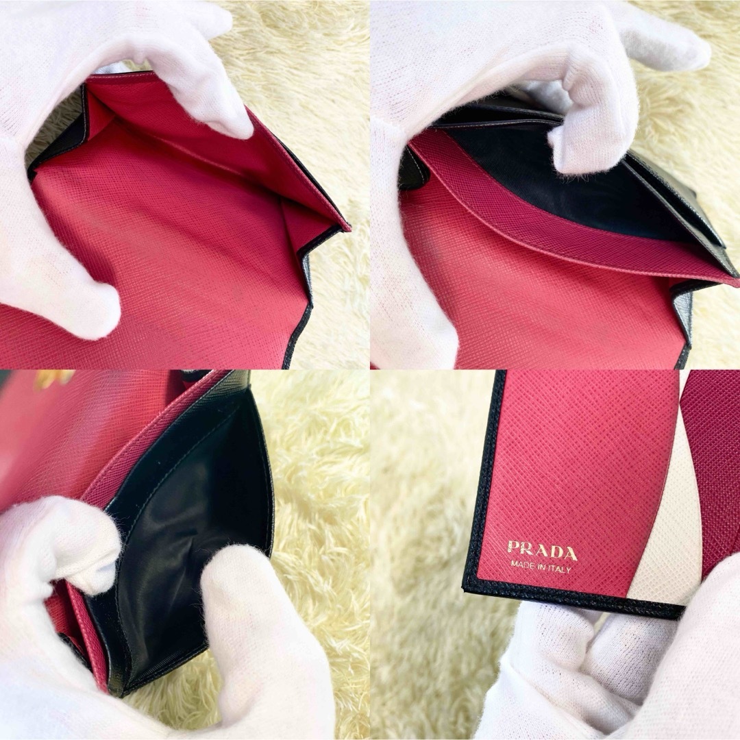 PRADA(プラダ)の美品✨PRADA プラダ サフィアーノ マルチカラー  二つ折り財布 レディースのファッション小物(財布)の商品写真