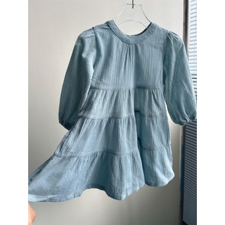 ❤️韓国子供服❤️  ワンピース　水色　ブルー　フリル　女の子　かわいい(Tシャツ/カットソー)