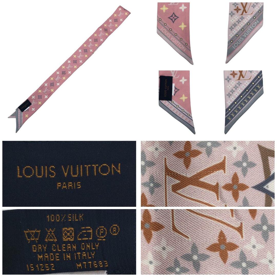 LOUIS VUITTON(ルイヴィトン)のLOUIS VUITTON ルイヴィトン バンドーBB  フラワーズ フォエバー ピンク シルク M77683 スカーフ ストール レディース 405291 【中古】 レディースのファッション小物(バンダナ/スカーフ)の商品写真