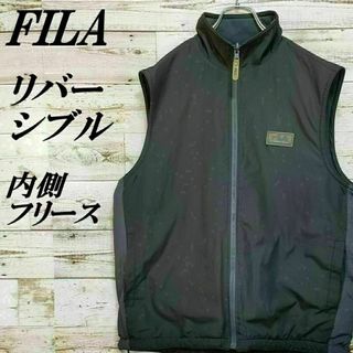 フィラ(FILA)の【G50】FILA フィラ　リバーシブル フルジップ 内側フリースベスト(ベスト)