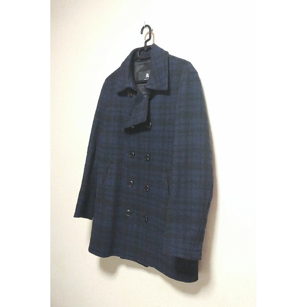 BURBERRY BLACK LABEL(バーバリーブラックレーベル)のBURBERRY BLACK LABEL バーバリー ウール Pコート チェック メンズのジャケット/アウター(ピーコート)の商品写真