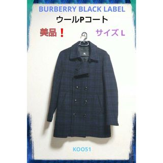 バーバリーブラックレーベル(BURBERRY BLACK LABEL)のBURBERRY BLACK LABEL バーバリー ウール Pコート チェック(ピーコート)