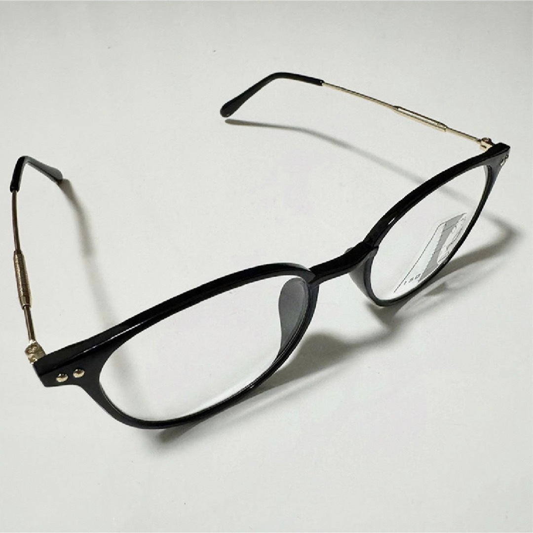 老眼鏡 シニアグラス 遠近両用 ＋2.0 ブラック ブルーライトカット 軽量 黒 レディースのファッション小物(サングラス/メガネ)の商品写真