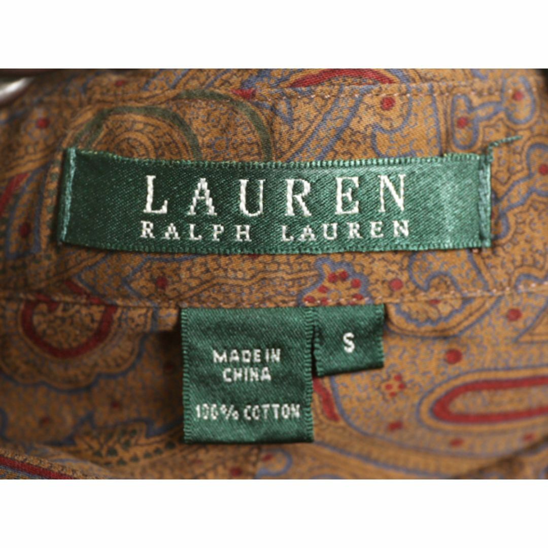 Ralph Lauren(ラルフローレン)の90s LAUREN ラルフローレン ペイズリー 総柄 コットン 長袖 シャツ レディース S / 古着 90年代 オールド ポロ 長袖シャツ ブラウス 薄手 レディースのトップス(シャツ/ブラウス(長袖/七分))の商品写真