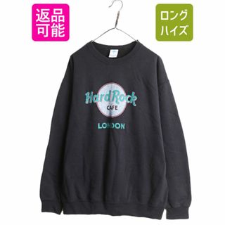 ハードロックカフェ プリント スウェット メンズ レディース L / Hard Rock CAFE 企業 PACSUN 当時物 ロゴ 裏起毛 スエット 黒 トレーナー(スウェット)